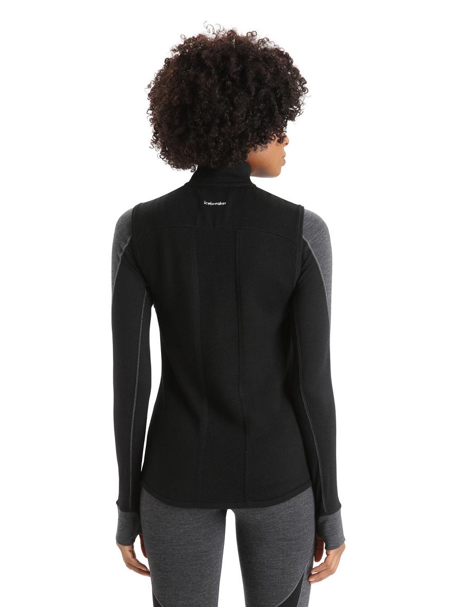 Black Women's Icebreaker ZoneKnit™ Merino Insulated Vest | USA 1558KORI